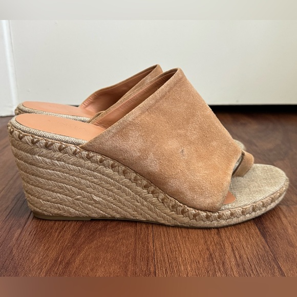 Vince Sutherland Platform Stitch Wedge Mules in Roasted Cashew - Picture 6 of 10